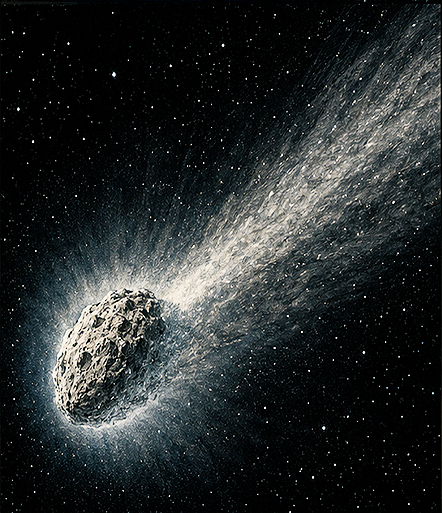 A plain, honest comet drawn like a textbook plate